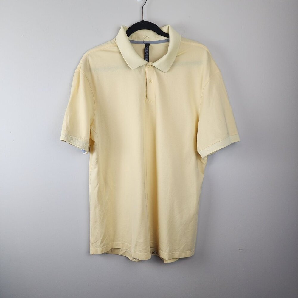 Lululemon Polo Shirt Short Sleeve sz XL Yellow Live in Practice